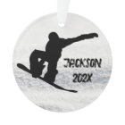 Winter Snowboarding Custom Name and Date
