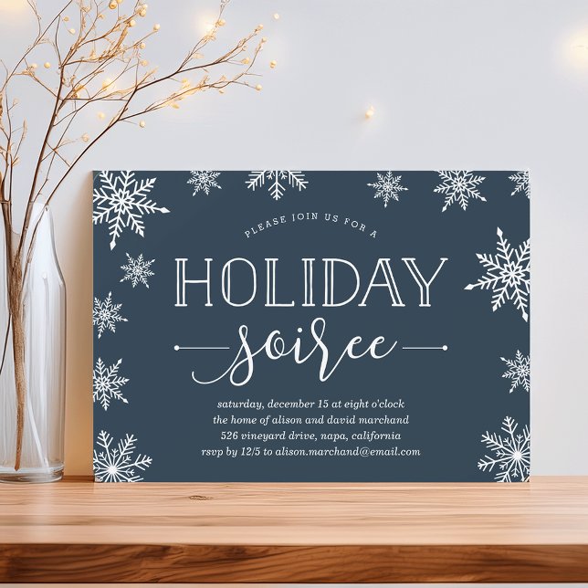 Winter Snowfall Holiday Soiree Party Invitation (Creator Uploaded)