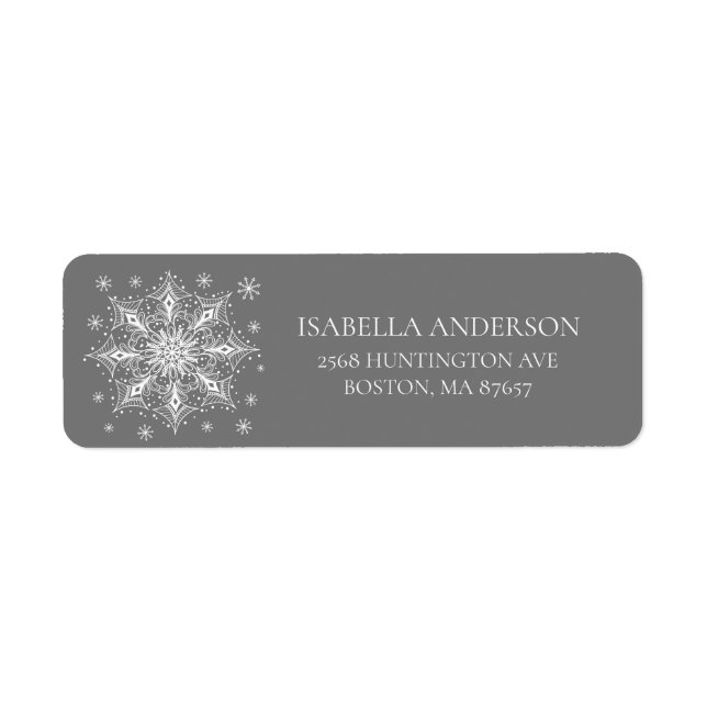 Winter Snowflake Address Label Return Address Label (Front)
