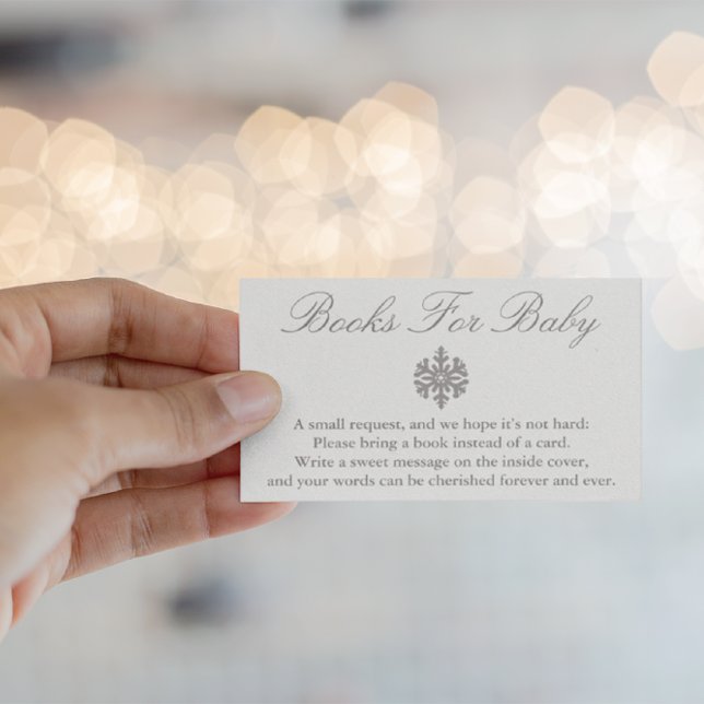 Winter Snowflake Baby Shower Books For Baby Card (Creator Uploaded)