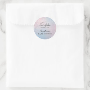 Winter Snowflake Baby Shower Classic Round Sticker