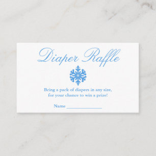 Winter Snowflake Baby Shower Diaper Raffle Card