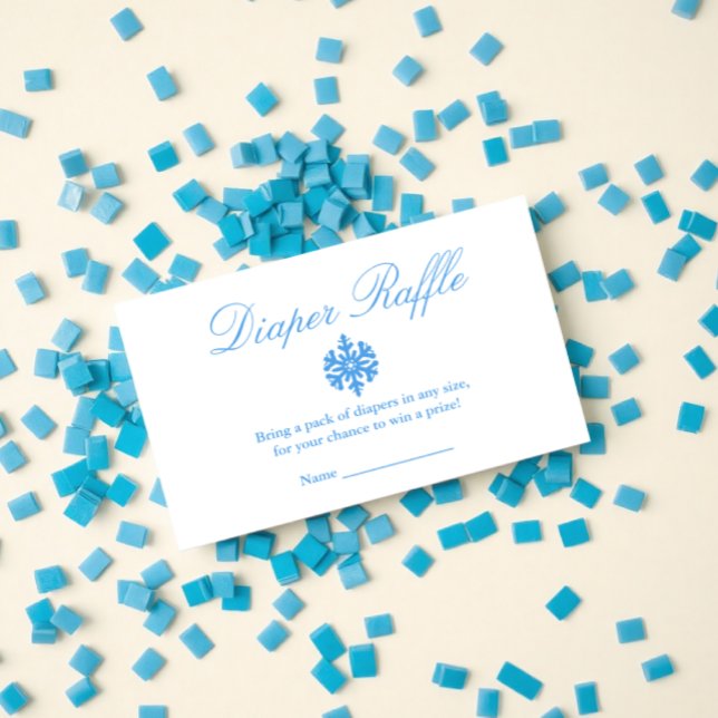 Winter Snowflake Baby Shower Diaper Raffle Card (Creator Uploaded)