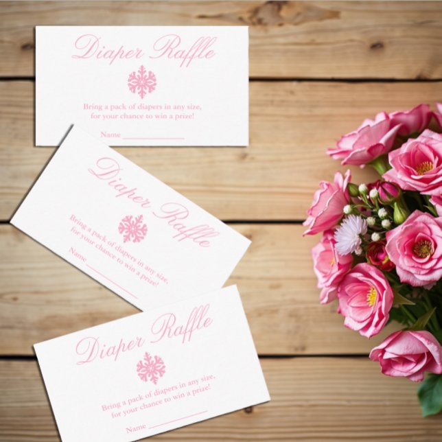 Winter Snowflake Baby Shower Diaper Raffle Card (Creator Uploaded)