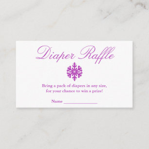 Winter Snowflake Baby Shower Diaper Raffle Card
