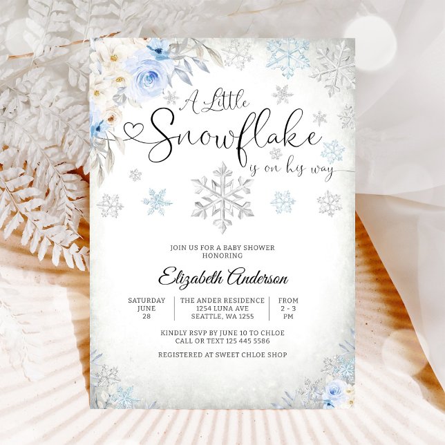 Winter Snowflake Baby Shower Invitation (Creator Uploaded)