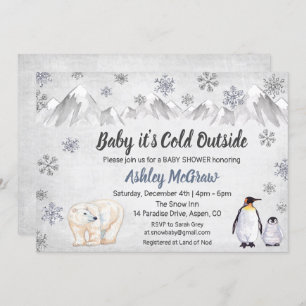 Winter Snowflake Baby Shower Invitation