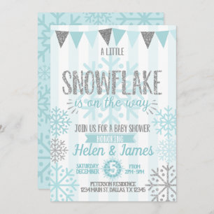 Winter Snowflake Baby Shower Invitation Invite