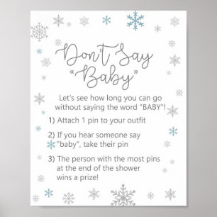 Winter Snowflake Baby Shower Sign