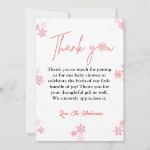 Winter Snowflake Baby Shower Thank You Card