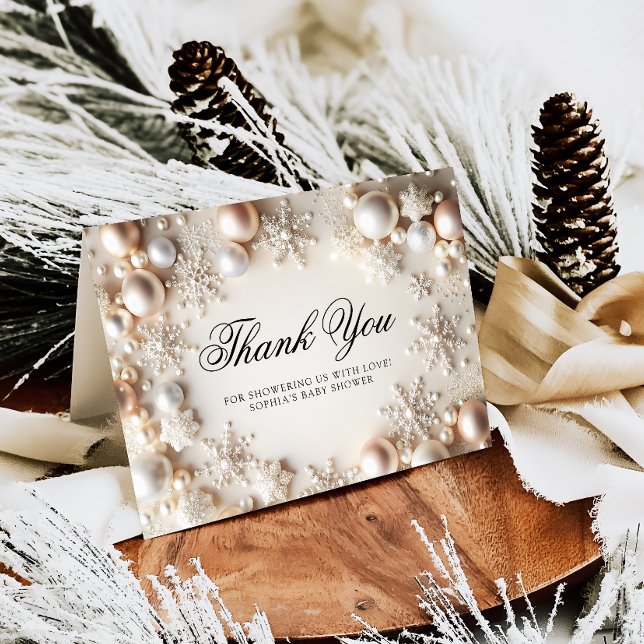 Winter Snowflake Baby Shower Thank You Card (Creator Uploaded)