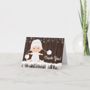 Winter Snowflake Baby Shower Thank You Cards