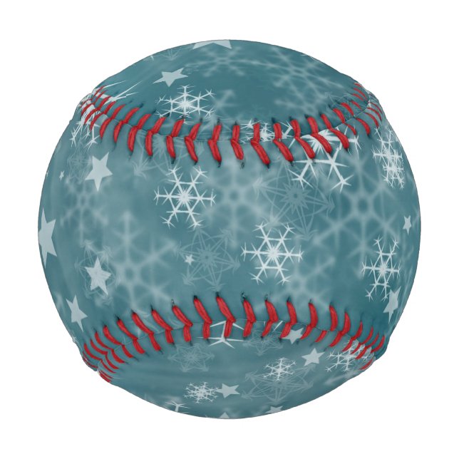 Winter Snowflake Background Baseball (Front)