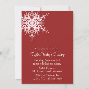 Winter Snowflake Birthday Invitation