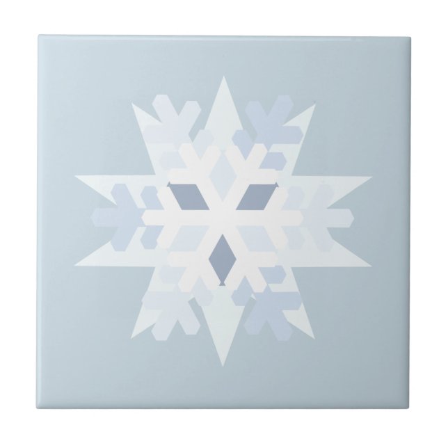 Winter Snowflake Ceramic Tile (Front)