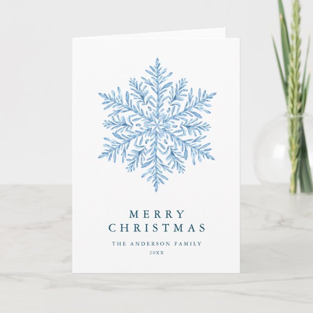 Winter snowflake Christmas Holiday Card (Front)