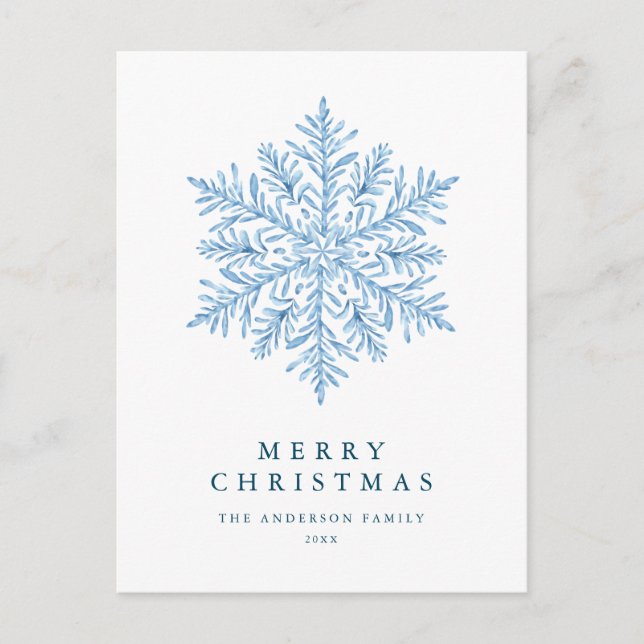 Winter snowflake Christmas Holiday Postcard (Front)