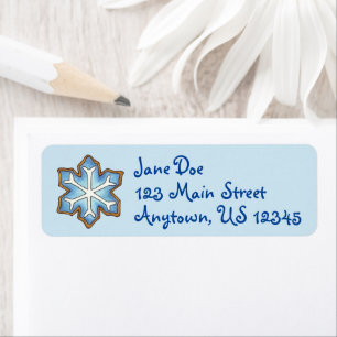 Winter Snowflake Cookie Christmas Hanukkah Holiday Return Address Label