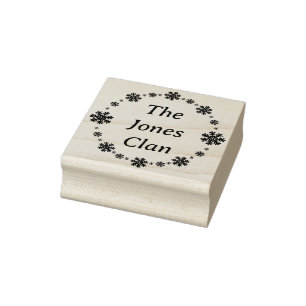 Winter Snowflake Cute Modern Elegant Minimalist Rubber Stamp