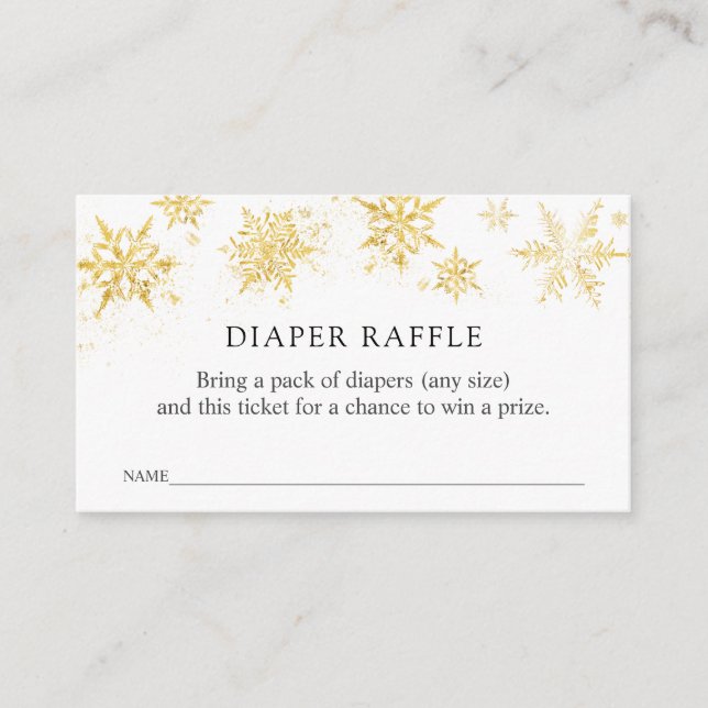 Winter Snowflake Diaper Raffle Ticket Enclosure Ca Card (Front)