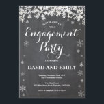 Winter Snowflake Engagement Party Invitation<br><div class="desc">Winter Snowflake Engagement Party Invitation with Chalkboard Background. Christmas Holiday. White Snowflake. For further customisation,  please click the "Customise it" button and use our design tool to modify this template.</div>