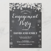 Winter Snowflake Engagement Party Invitation