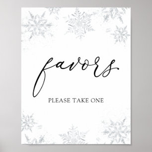 Winter Snowflake Favours Sign