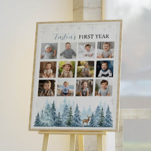 Winter Snowflake First Year Photo Milestone Sign