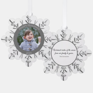 Winter Snowflake Happy Holidays Dated Tree Decoration Card