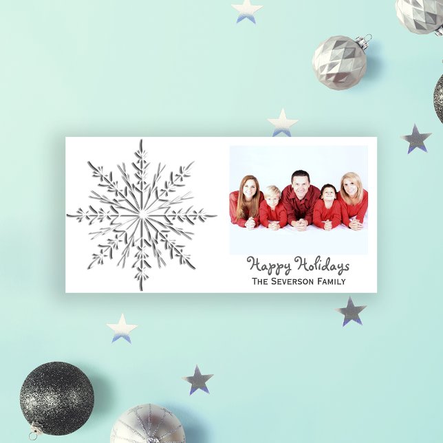 Winter Snowflake Happy Holidays Holiday Card (Creator Uploaded)