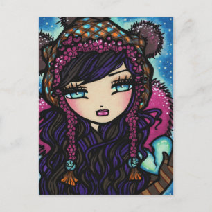 Winter Snowflake Heart of Ice Girl Art Postcard