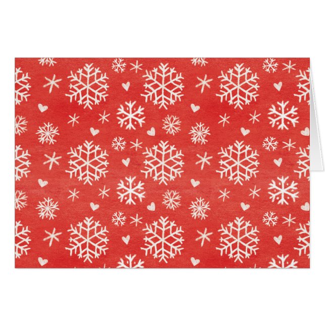 Winter Snowflake Hearts Pattern (Front Horizontal)