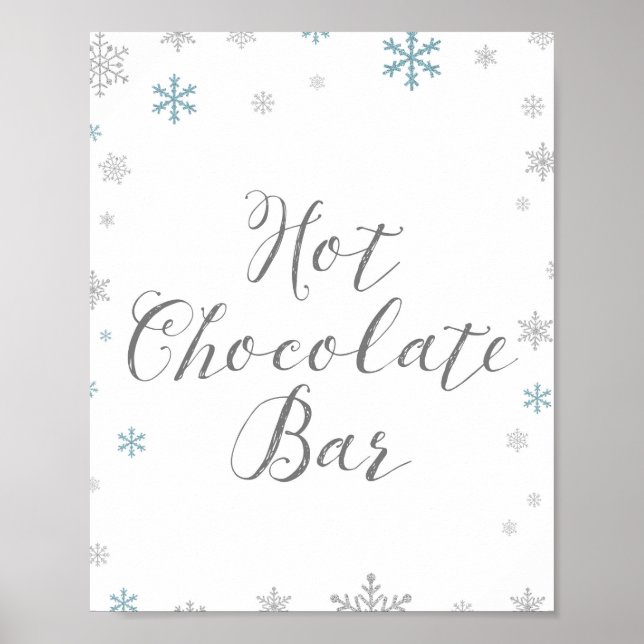 Winter Snowflake Hot Chocolate Bar Sign (Front)