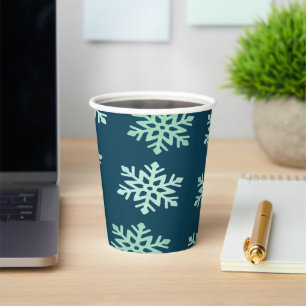 Winter Snowflake Magic Cozy Elegant Paper Cups