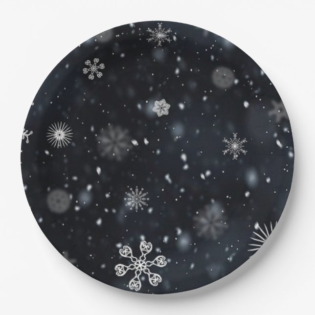 Winter snowflake paper plate (Front)