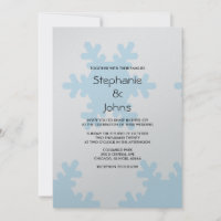Winter Snowflake Pattern Blue Silver Cool Wedding