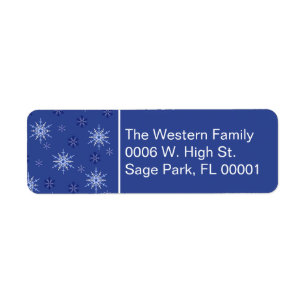 Winter Snowflake Pattern  Return Address Label