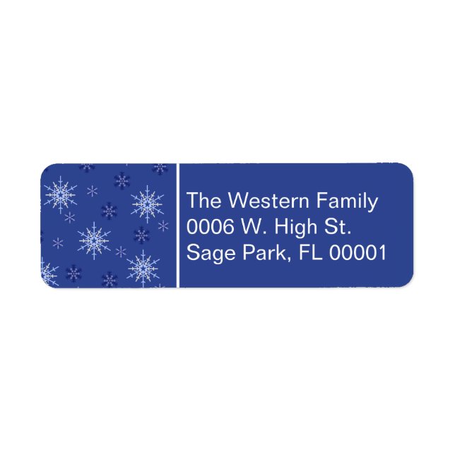 Winter Snowflake Pattern  Return Address Label (Front)