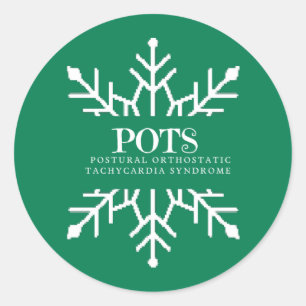 Winter Snowflake Pots  Classic Round Sticker