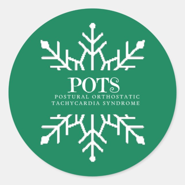 Winter Snowflake Pots  Classic Round Sticker (Front)