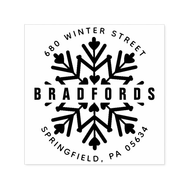Winter Snowflake Return Address Self-inking Stamp (Design)