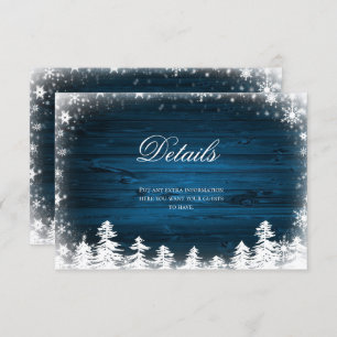 Winter Snowflake Rustic Details Card Insert