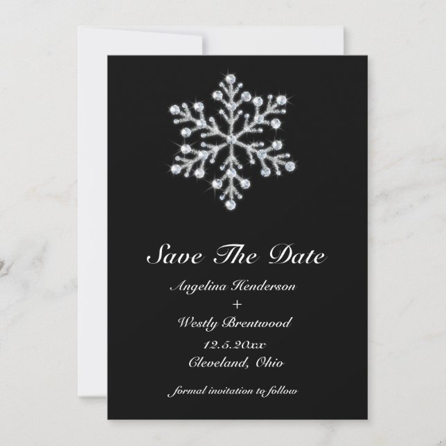 Winter Snowflake Save the Date (Front)