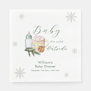 Winter Snowflake S'more Cookie Baby Shower Napkin