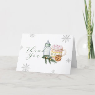 Winter Snowflake S'more Cookie Baby Shower  Thank You Card