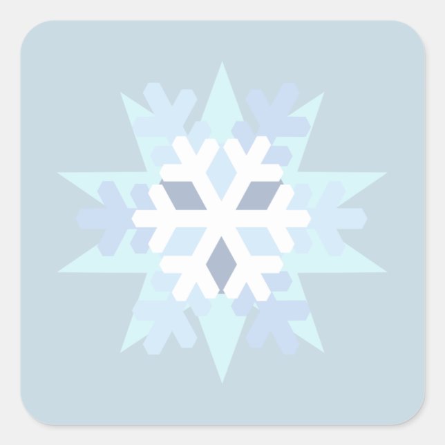 Winter Snowflake Square Sticker (Front)