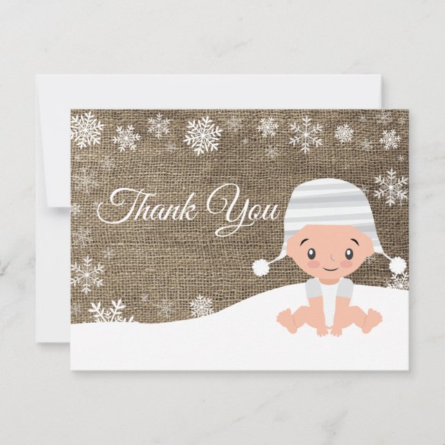 Winter Snowflake Thank You Card (Front)
