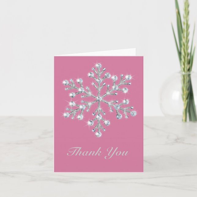 Winter Snowflake Thank You Card (Front)