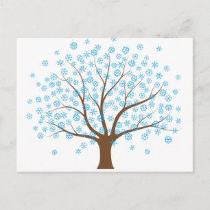 Winter Snowflake Tree Postcard