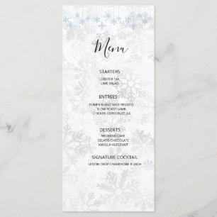 Winter Snowflake Wedding Menu